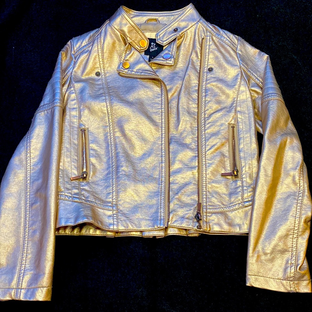 Art Class size medium tan leather jacket